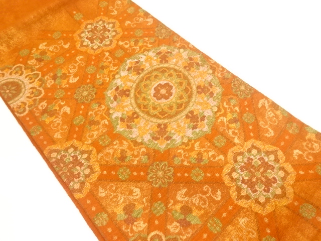 JAPANESE FUKURO OBI / MAWATA TSUMUGI / WOVEN FLOWER CREST / BY JURAKU